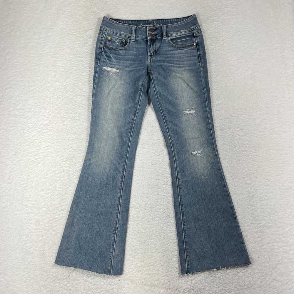 American Eagle Artist Flare Jeans Women 2 (28x29) Blue Denim stretch Vintage